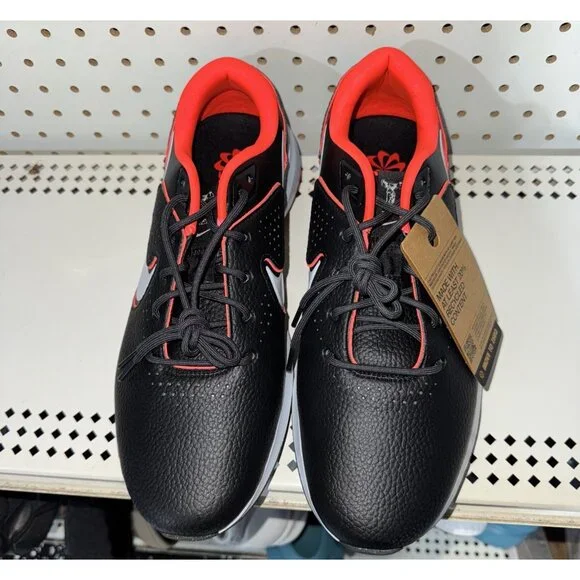 Nike Victory Pro 3 Mens Leather Golf Shoes Spikes Size 8.5 Black Red White